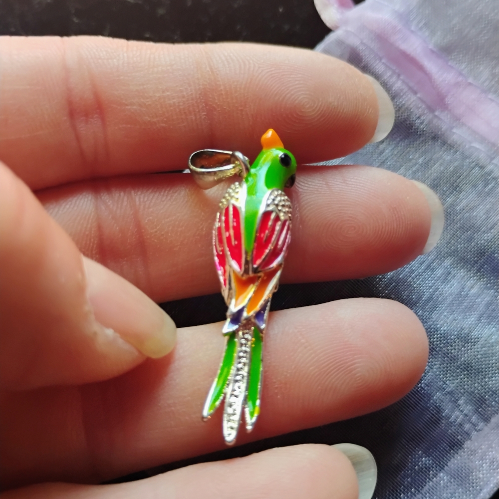 Colorful Parrot Bird Charm Pendant